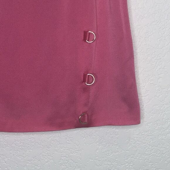 NWT Dundas Women's Pink Bambi Lace-Up Satin Mini Skirt Size IT40 US4 - Picture 4 of 15